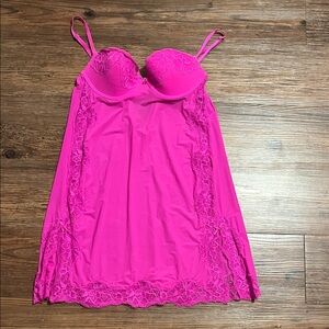 Victoria's Secret Fuchsia Lace Chemise